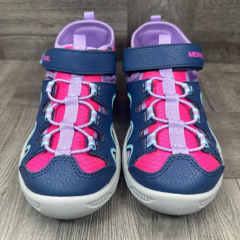 Merrell Hydro Trekker Kids 3M Navy Pink Water Hiking Sandals NEW